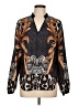 ECI 100% Polyester Brown Long Sleeve Blouse Size L - photo 1