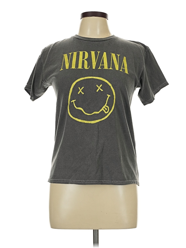 Pre-owned Nirvana Short Sleeve T-shirt In Gray