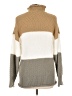 Bibi Color Block Tan Turtleneck Sweater Size L - photo 2