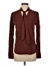 Express Burgundy Long Sleeve Blouse Size S - photo 1