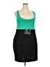 Dots Color Block Green Cocktail Dress Size 2X - photo 1