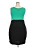 Dots Color Block Green Cocktail Dress Size 2X - photo 2