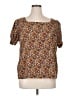 Unbranded Brown Short Sleeve Blouse Size XL (estimated) - photo 1