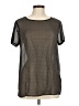 ROMY 100% Polyester Metallic Gray Short Sleeve Top Size M - photo 1