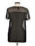 ROMY 100% Polyester Metallic Gray Short Sleeve Top Size M - photo 2