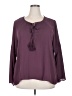 Eyeshadow 100% Polyester Purple Long Sleeve Blouse Size 2X - photo 1
