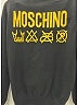 Moschino Couture 100% Virgin Wool Black Black Logo Patterned Wool Button Front Cardigan Size 6 - photo 6
