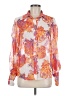 Assorted Brands 100% Polyester Floral Orange 3/4 Sleeve Blouse Size M (estimated) - photo 1