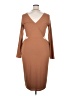 AFRM Solid Brown Casual Dress Size 2X - photo 2
