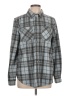 BeachLunchLounge Plaid Gray Long Sleeve Blouse Size L - photo 1