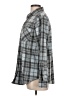 BeachLunchLounge Plaid Gray Long Sleeve Blouse Size L - photo 5