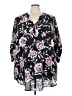 Torrid 100% Polyester Floral Black 3/4 Sleeve Blouse Size 4X Plus (4) - photo 1
