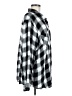 a.n.a. A New Approach 100% Rayon Checkered-gingham Silver Long Sleeve Button-Down Shirt Size M - photo 4
