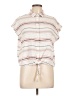 Unbranded Stripes Ivory Short Sleeve Blouse Size L - photo 1