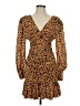 Nicholas 100% Silk Animal Print Brown Cocktail Dress Size 2 - photo 1