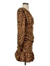 Nicholas 100% Silk Animal Print Brown Cocktail Dress Size 2 - photo 4