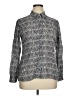 Foxcroft Chevron-herringbone Gray Long Sleeve Button-Down Shirt Size 14 - photo 1