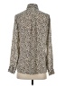 Banana Republic 100% Polyester Animal Print Ivory Long Sleeve Blouse Size XS - photo 2