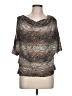 Kenar Brown Short Sleeve Blouse Size L - photo 1
