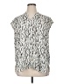 Monday Fun 100% Polyester Print Ivory Sleeveless Blouse Size 1X - photo 1