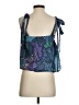 Warm 100% Cotton Blue Sleeveless Blouse Size XS (0) - photo 2