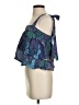 Warm 100% Cotton Blue Sleeveless Blouse Size XS (0) - photo 5