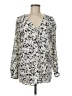 Mossimo 100% Polyester Silver Long Sleeve Blouse Size M - photo 1