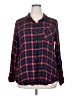 Maurices 100% Rayon Plaid Red Long Sleeve Button-Down Shirt Size XXL - photo 1