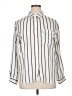 Pleione 100% Polyester Stripes Ivory Long Sleeve Blouse Size XL - photo 1