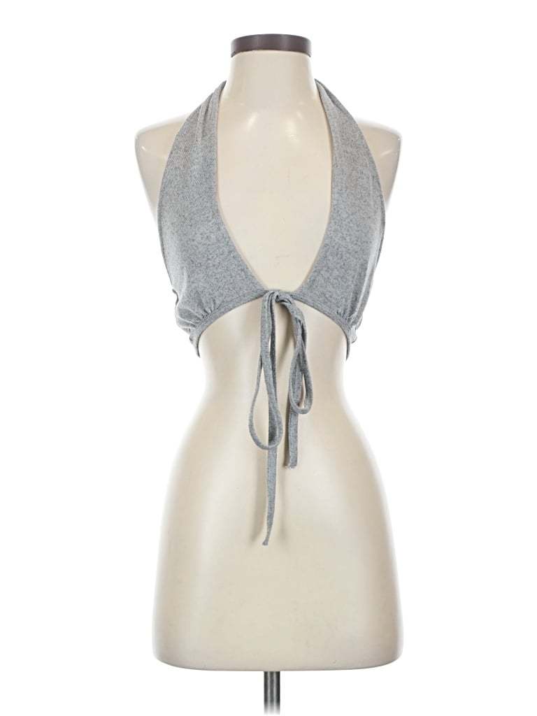 Pre-owned Cider Tank Top Silver Halter Neckline Tops