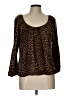MICHAEL Michael Kors 100% Viscose Brown 3/4 Sleeve Top Size L - photo 1