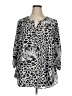 Gibson Latimer 100% Polyester Animal Print Silver 3/4 Sleeve Blouse Size 1X - photo 1
