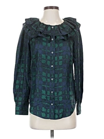 J.Crew Collection Long Sleeve Silk Top (view 1)