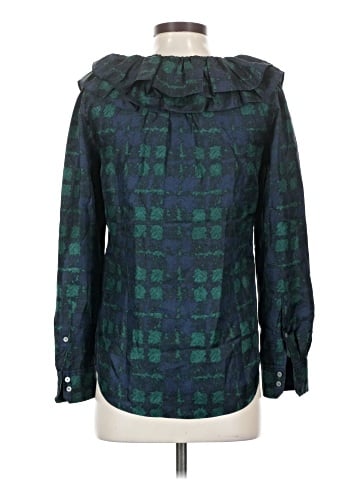 J.Crew Collection Long Sleeve Silk Top (view 2)