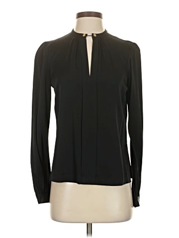 Diane von Furstenberg Long Sleeve Silk Top (view 1)