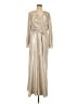 Talbot Runhof 100% Polyester Metallic Silver Cocktail Dress Size M (estimated) - photo 1