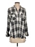 Sam Edelman 100% Rayon Plaid Gray 3/4 Sleeve Button-Down Shirt Size S - photo 1