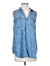 Caffé Marrakesh 100% Lyocell Stars Blue Sleeveless Button-Down Shirt Size S - photo 1