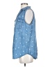 Caffé Marrakesh 100% Lyocell Stars Blue Sleeveless Button-Down Shirt Size S - photo 5