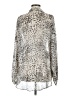 Topshop 100% Polyester Animal Print Silver Long Sleeve Blouse Size 8 - photo 2