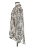 Topshop 100% Polyester Animal Print Silver Long Sleeve Blouse Size 8 - photo 5