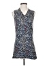 CAbi 100% Rayon Tweed Blue Sleeveless Top Size S - photo 1
