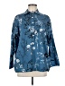 Unbranded Print Blue Long Sleeve Blouse Size M - photo 1