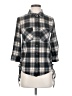 Eden & Olivia Plaid Gray 3/4 Sleeve Button-Down Shirt Size S - photo 1