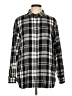 Jachs Girlfriend Plaid Black Long Sleeve Button-Down Shirt Size L - photo 1
