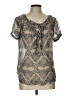 Fab'rik 100% Polyester Gray Short Sleeve Blouse Size L - photo 1