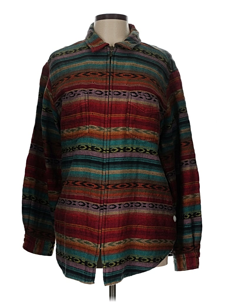 Pre-owned Chico's Design Fleece Jacket In Red