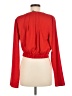 Line & Dot 100% Polyester Red Long Sleeve Blouse Size M - photo 2