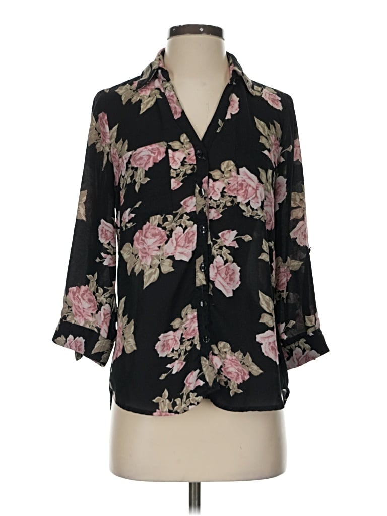 Pre-owned By & By 3/4 Sleeve Blouse In Black