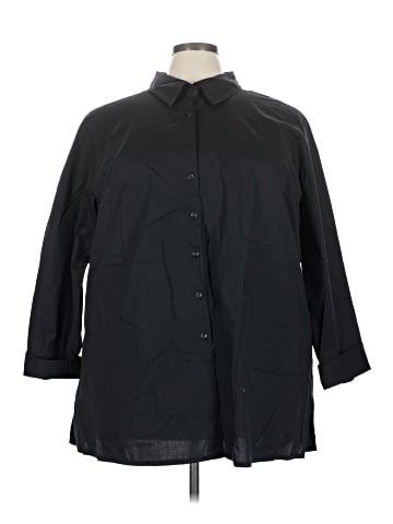 Denim & Co 3/4 Sleeve Button-Down Shirt (view 1)